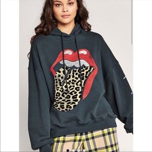 Daydreamer Rolling Stones Leopard Tongue Hoodie